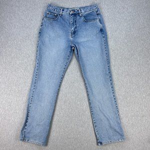 VTG Anchor Blue Jeans Womens 13/M Mom Straight Leg Light Wash Faded High Rise